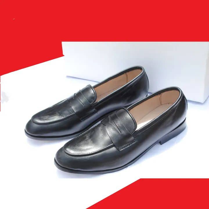 Hanslet Black Leather Loafer Shoe