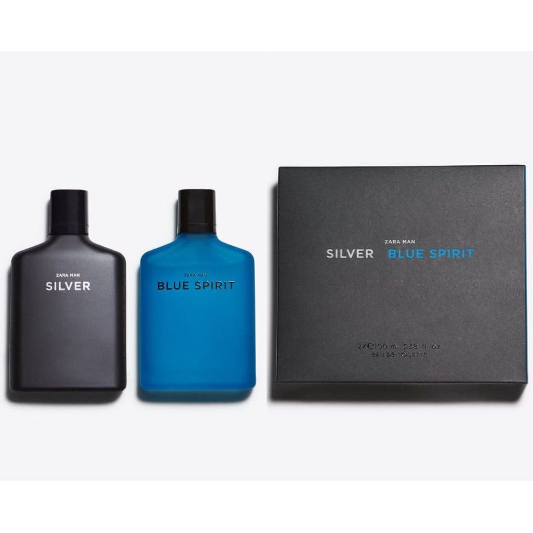 Zara Man Silver & Blue Spirit Set