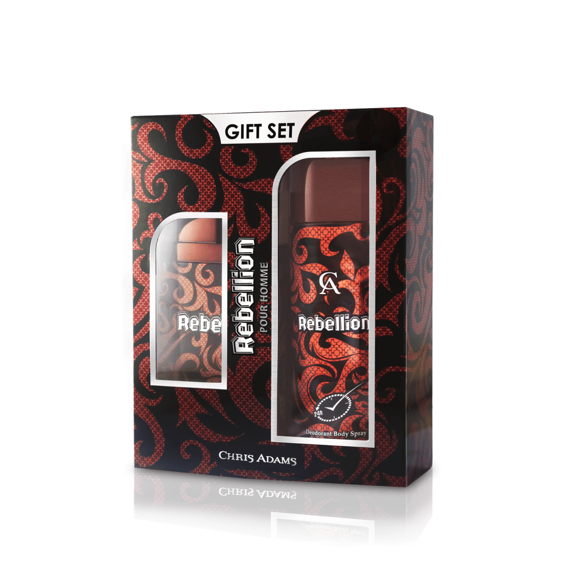 Chris Adams Rebellion Fragrance Gift Set ( 100ml EDP + 200ml Deodorant )