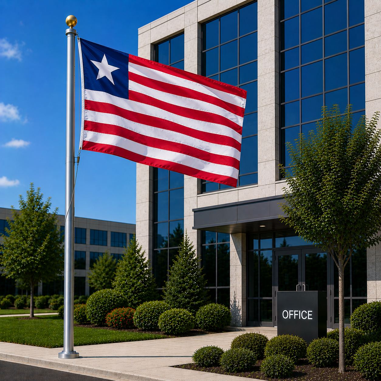 Liberia Flag 5 By 3 Feet Dimension