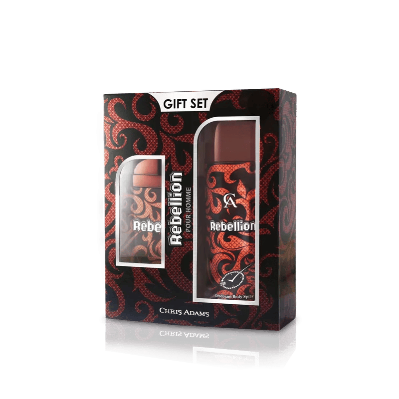 Chris Adams Rebellion Fragrance Gift Set ( 100ml(EDT) + 200ml Deodorant )