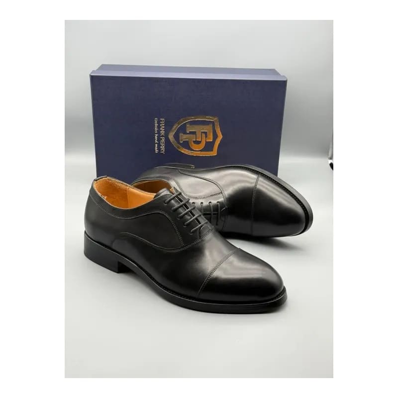 Frank Perry Men’s Black Cap-Toe Oxford Shoes